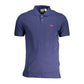 Blue Cotton Men Polo