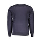 Blue Viscose Men Sweater