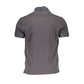 Gray Cotton Men Polo Shirt