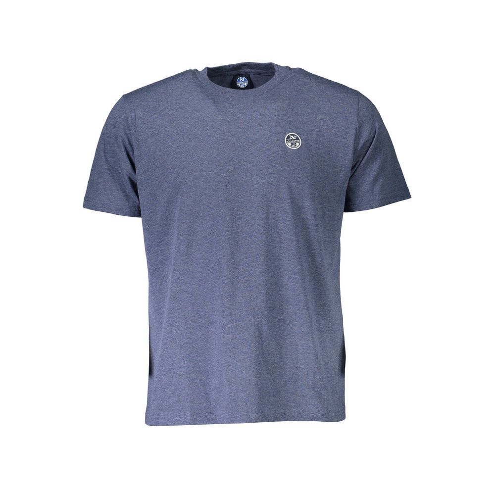 Blue Cotton Men T-Shirt