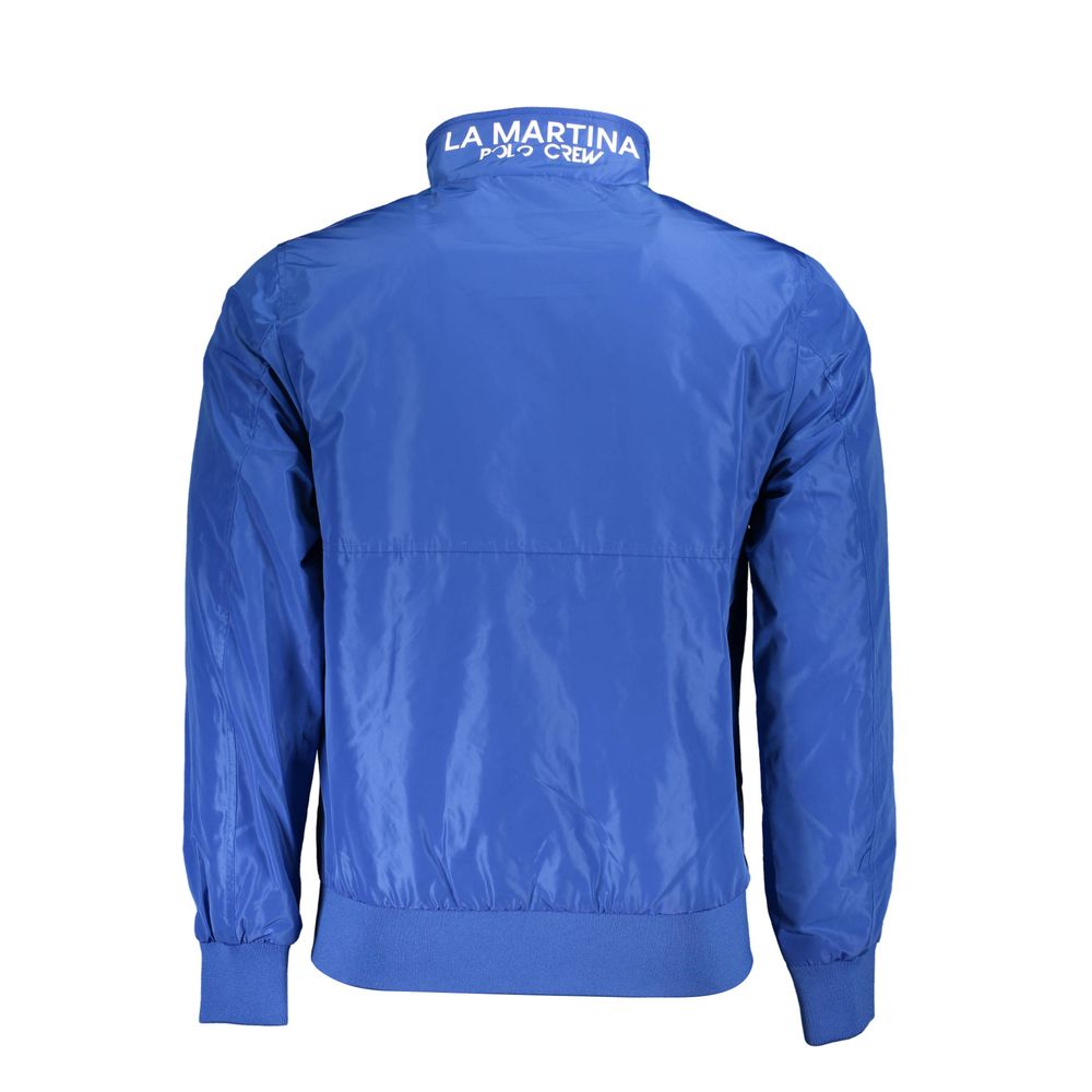 Blue Polyester Men Jacket