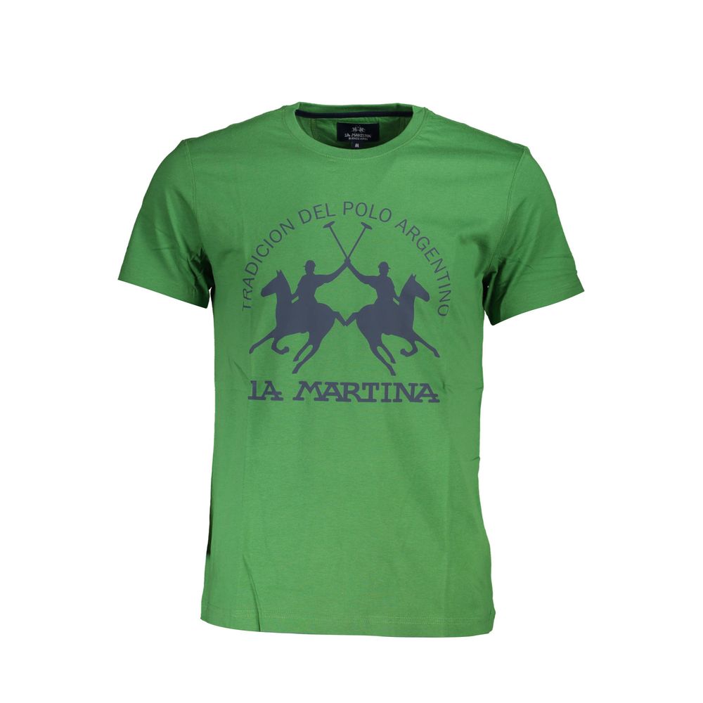 Green Cotton Men T-Shirt