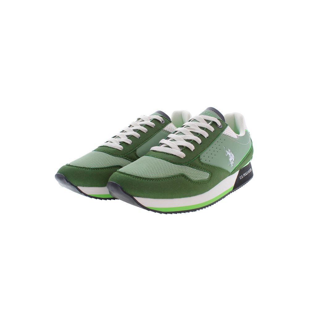 Green Polyester Men Sneaker