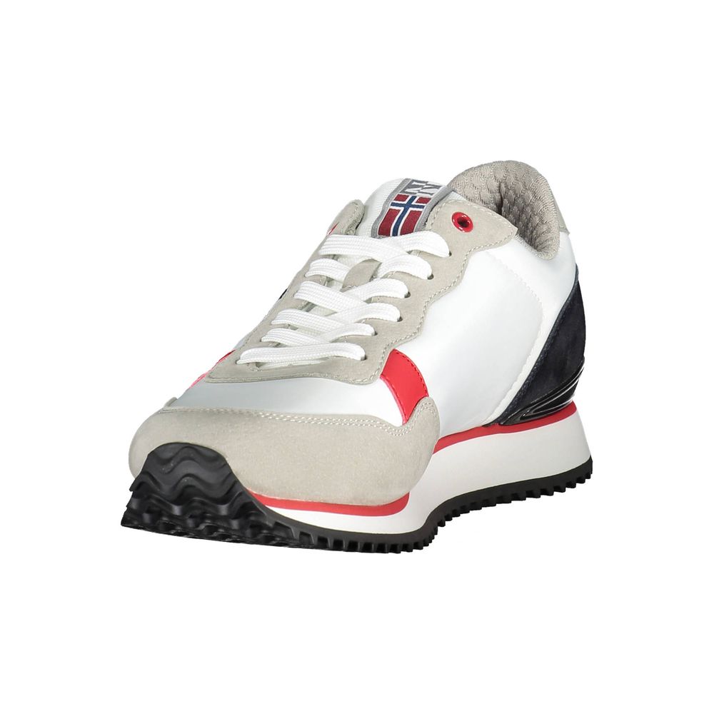 White Polyester Men Sneaker