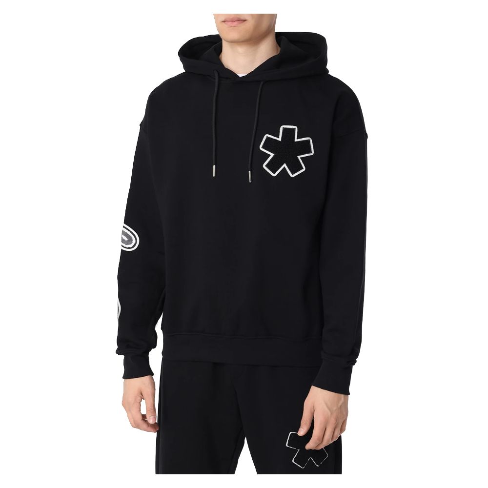 Black Cotton Men's Hooded Sweater