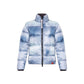 Chic Light Blue Down Jacket with Logo Patch