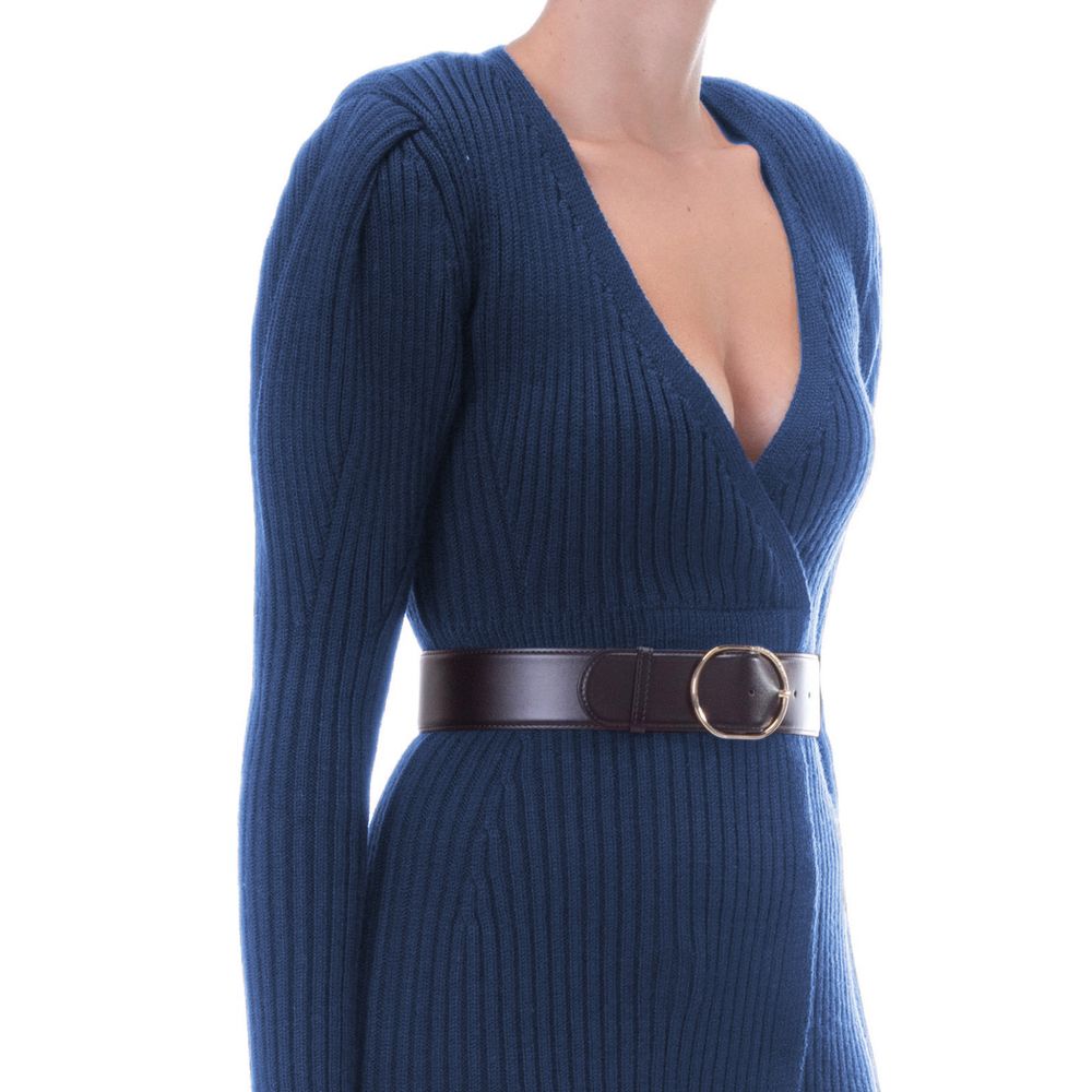 Blue Wool Women Dress