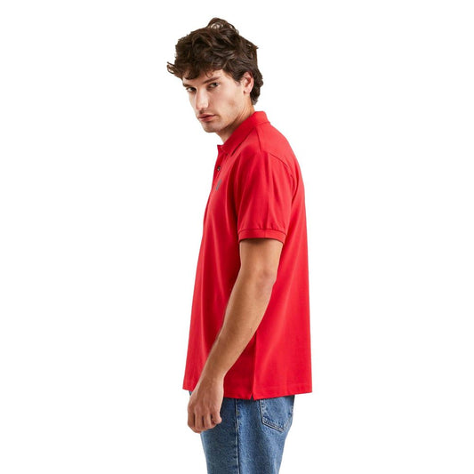 Crimson Cotton Polo with Signature Emblem