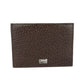 Brown Calfskin Men Card Holder