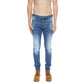 Blue Cotton Men's Distressed Jean