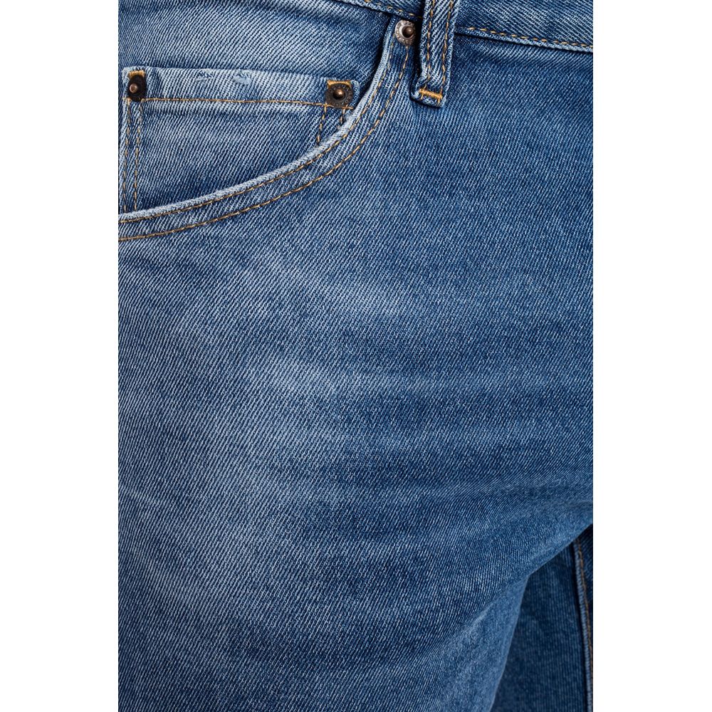 Blue Cotton Men's Distressed Jean