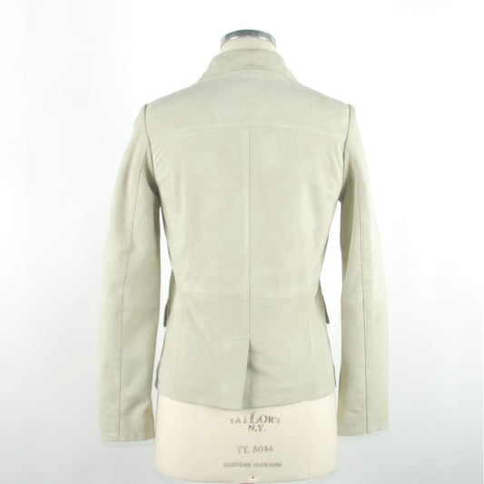 White Leather Women Jacket