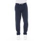 Blue Cotton Men Chino Pant