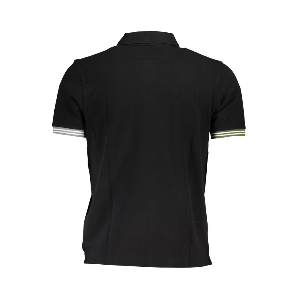 Sleek Black Polo with Subtle Contrasts