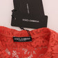 Elegant Orange Floral Lace Crystal Cardigan Blouse