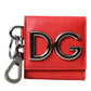 Red Calfskin Leather DG Logo Keyring Coin Purse Wallet