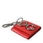 Red Calfskin Leather DG Logo Keyring Coin Purse Wallet