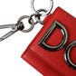 Red Calfskin Leather DG Logo Keyring Coin Purse Wallet