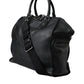 Black Washed Calfskin Biker Style Shopper Bag