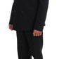 Elegant Black Wool Three-Piece Suit