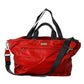 Red Nylon Calfskin Hand Shoulder Duffel Bag