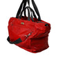 Red Nylon Calfskin Hand Shoulder Duffel Bag