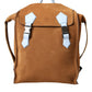 Brown Yellow Suede Leather Logo Backpack Bag