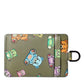 Army Green Teddy Bear Leather Women Card Holder Wallet