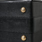 Black Lizard Embossed Calfskin Leather Double Box Bag