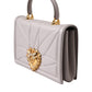 Light Gray Devotion Gold Heart Leather Shoulder Bag