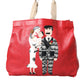 Red Leather #DGFamily Patch Shopping Tote Bag