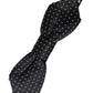 Black Silk Polka Dot Adjustable Neck Men Papillon Bow Tie