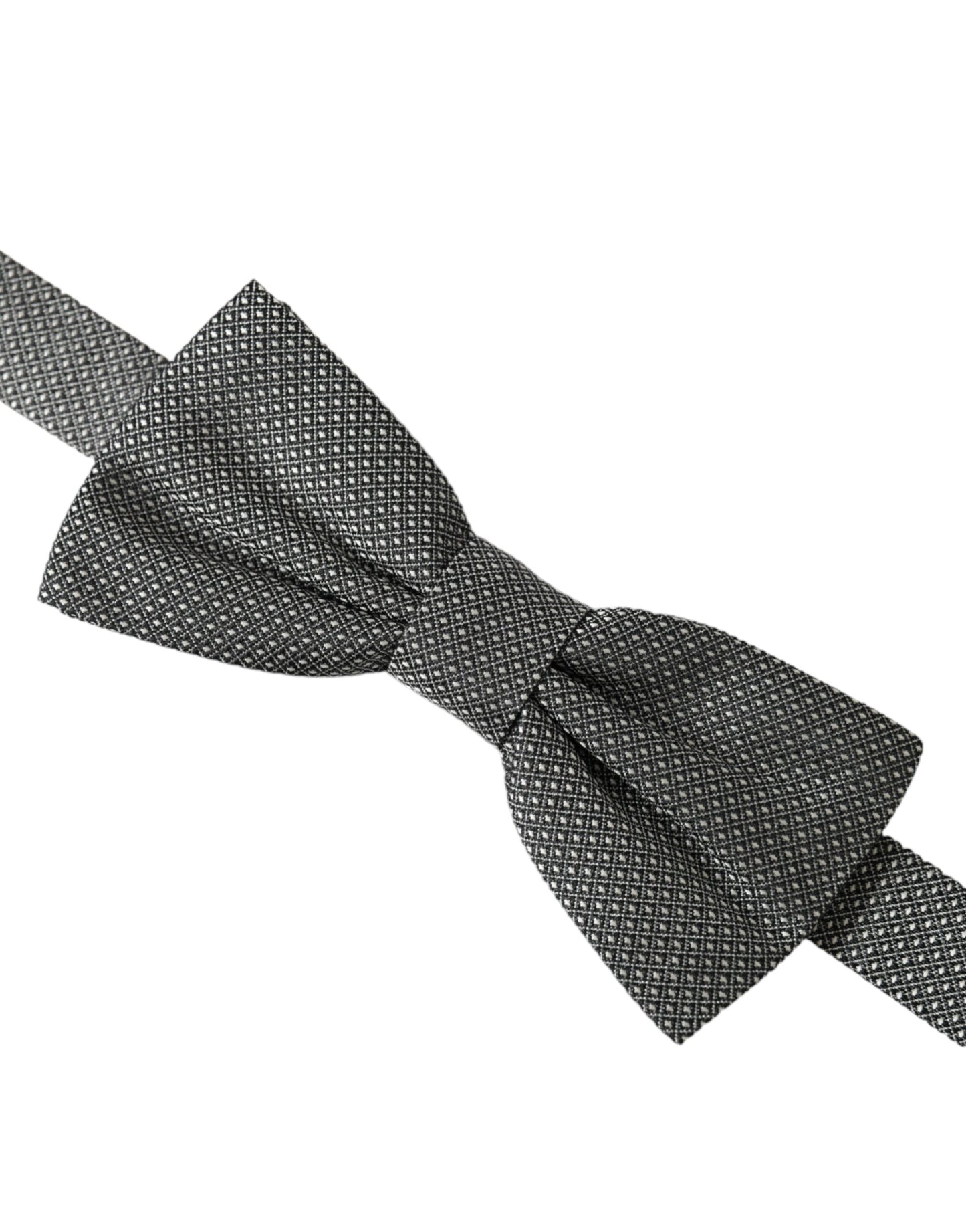 Gray Silk Patterned Adjustable Neck Men Papillon Bow Tie