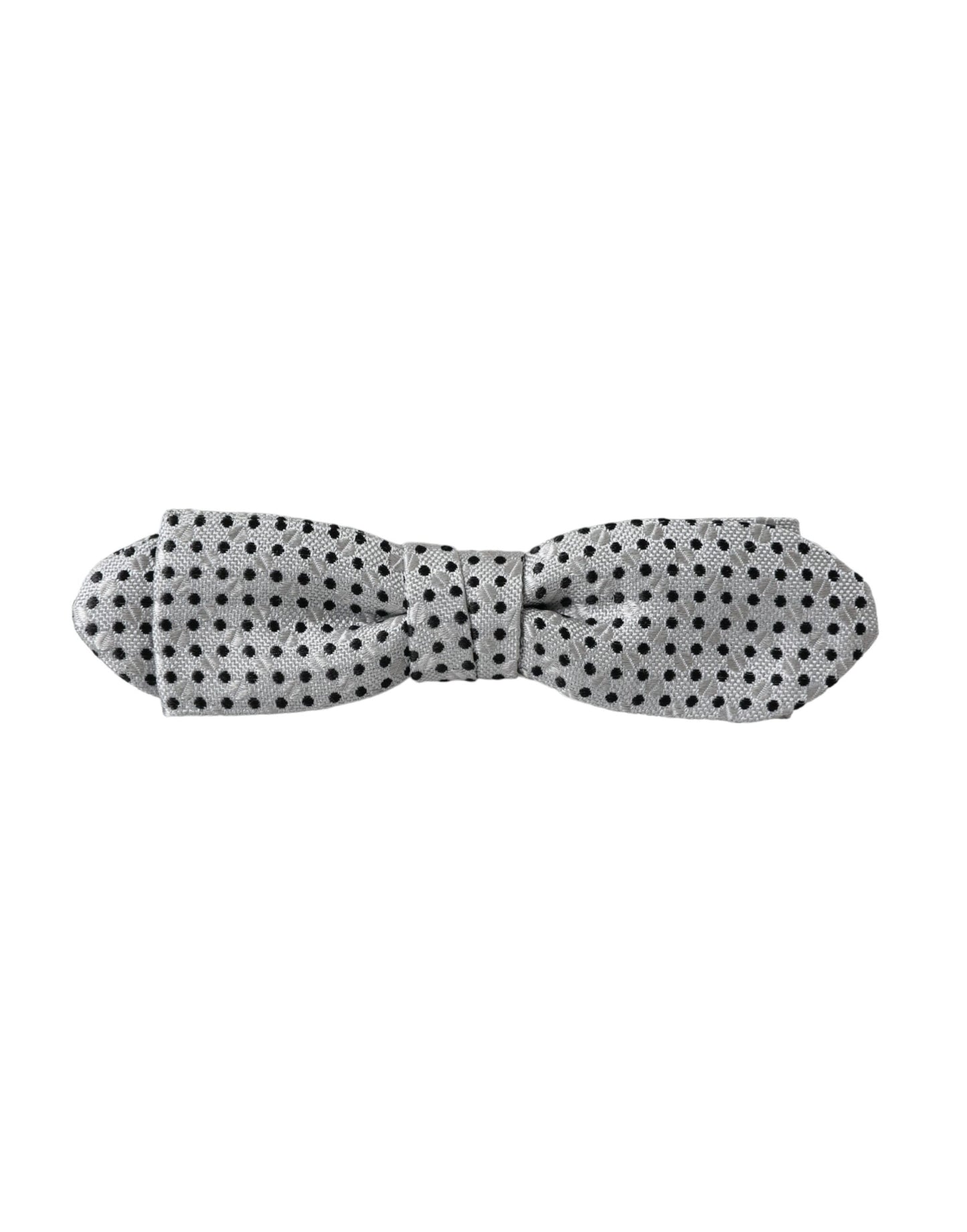 Gray Silk Polka Dot Adjustable Neck Men Papillon Bow Tie