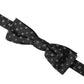 Black Silk Fantasy Adjustable Neck Men Papillon Bow Tie