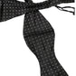 Black Silk Polka Dot Slim Skinny Necktie Men Bow Tie