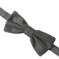 Gray Silk Patterned Adjustable Neck Men Bow Tie