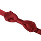 Red Silk Jacquard Adjustable Neck Men Bow Tie