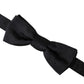 Black Silk Adjustable Neck Men Bow Tie