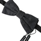 Dark Gray Silk Adjustable Neck Men Bow Tie