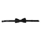 Black Silk Floral Adjustable Neck Men Bow Tie