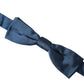 Blue Satin Silk Adjustable Neck Men Bow Tie