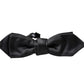 Black Satin Silk Adjustable Neck Men Bow Tie