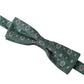 Mint Green Floral Adjustable Neck Men Bow Tie