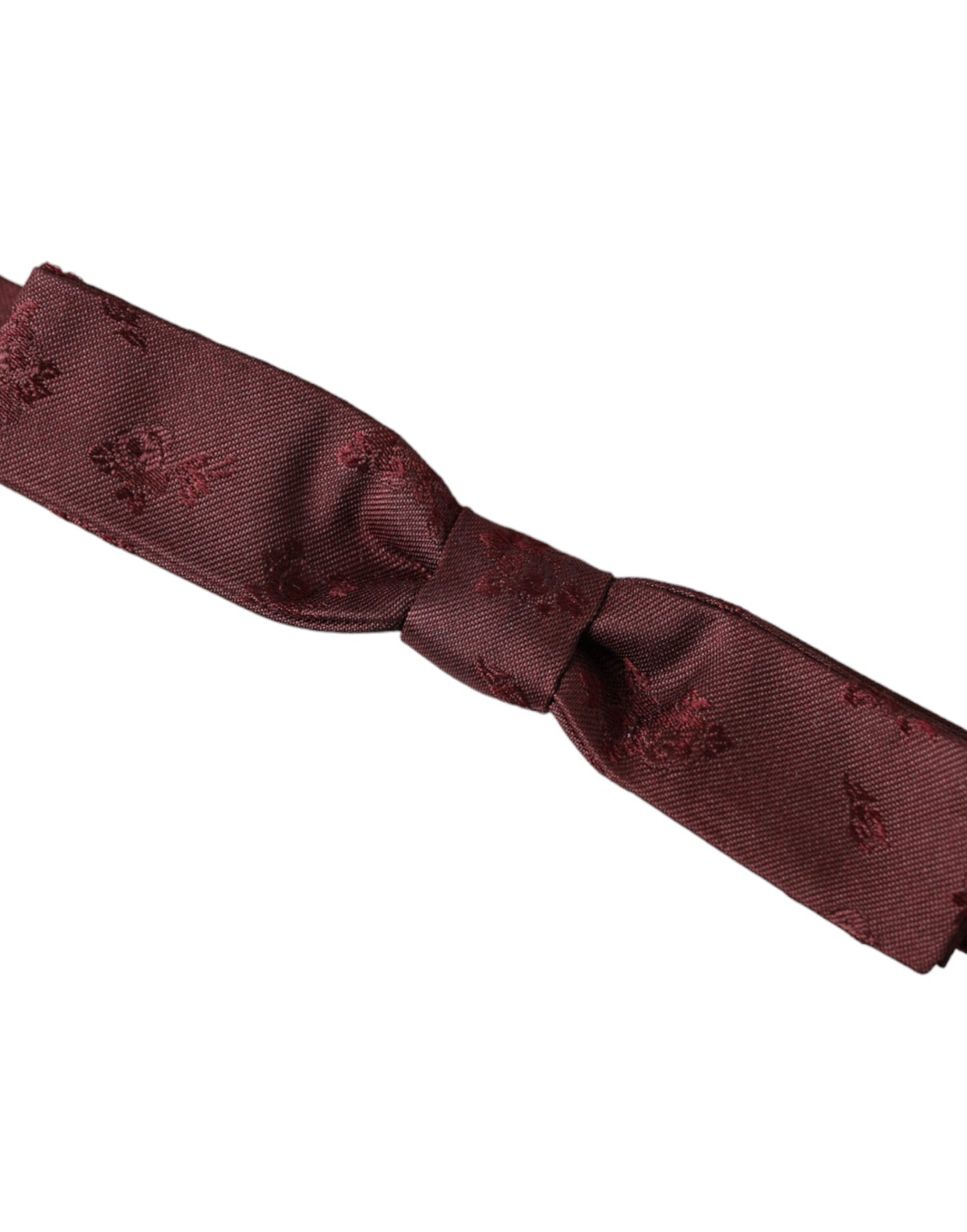 Maroon Floral Silk Adjustable Neck Men Bow Tie