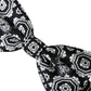 Black White Printed Adjustable Neck Men Bow Tie