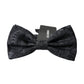 Dark Gray Silk Patterned Adjustable Men Bow Tie