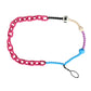 Multicolor Beaded Chain Logo Charm Necklace