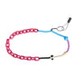 Multicolor Beaded Chain Logo Charm Necklace