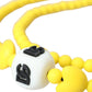 Yellow Beaded Chain DG Logo Charm Necklace